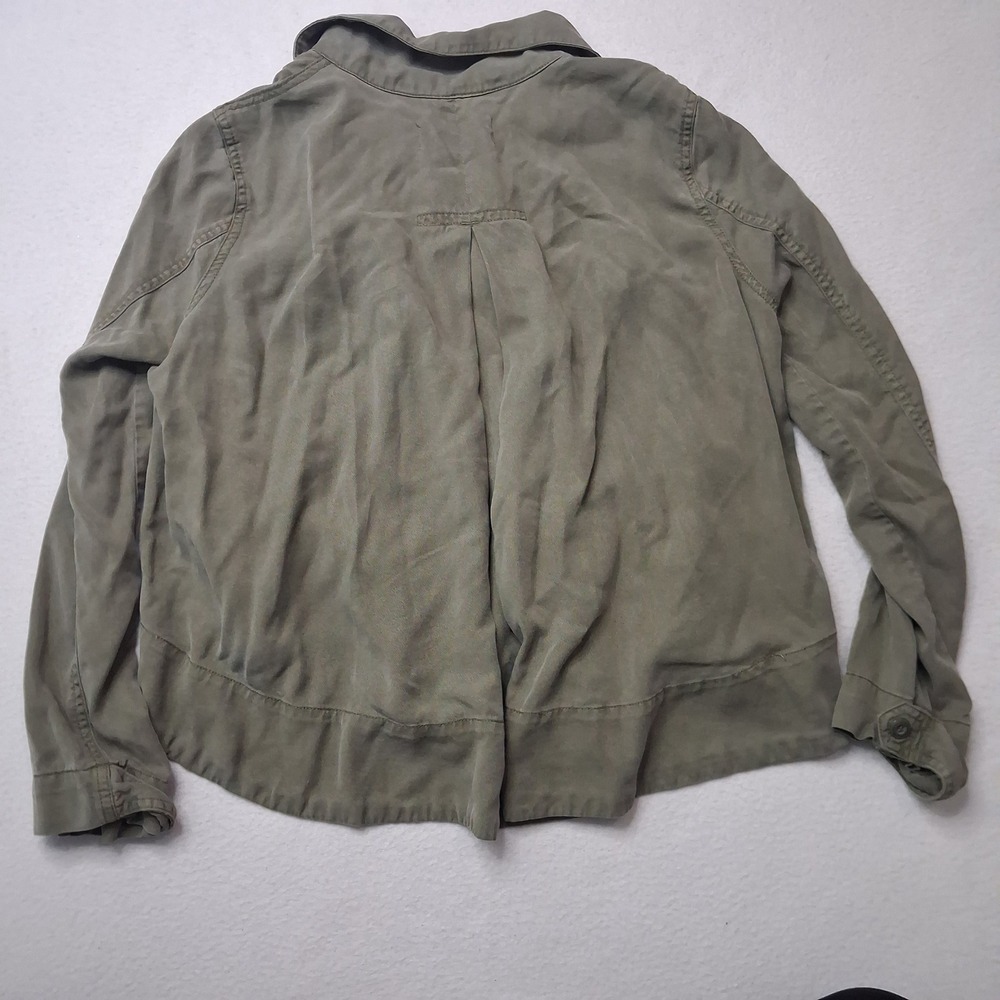 Pistola Olive Green Tencel Utility Jacket Womens XS P5001CD Button Front Cargo - Picture 12 of 13